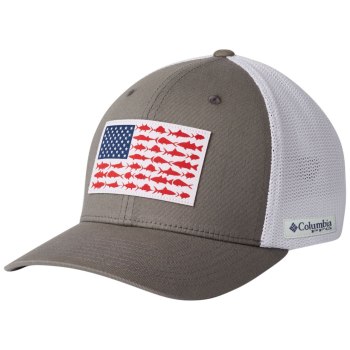 Columbia PFG Mesh Fish Flag Ball, Gorras Titanium Blancos Para Mujer | 829360-FAC